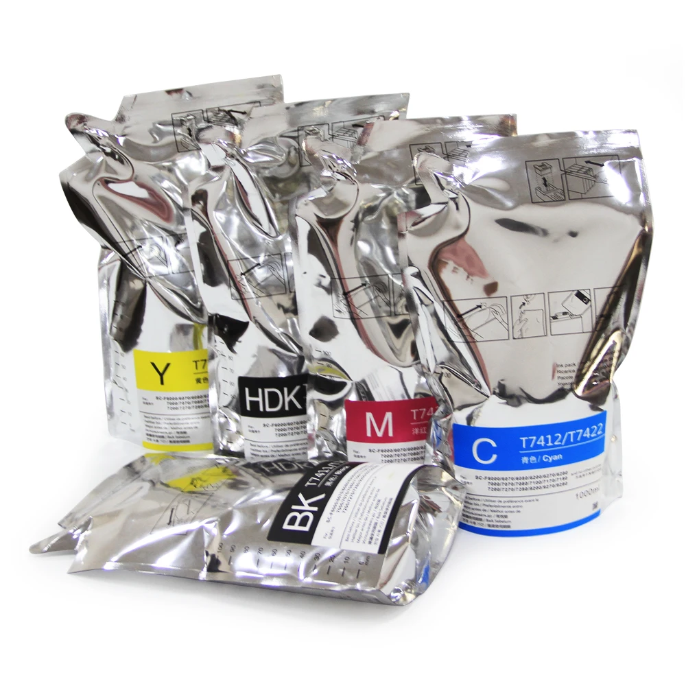 Ocbestjet T7411 T7412 T7413 T7414 T741X Sublimation Dye Ink Bag for Epson Surecolor F6000 F6070 F6200 Printer