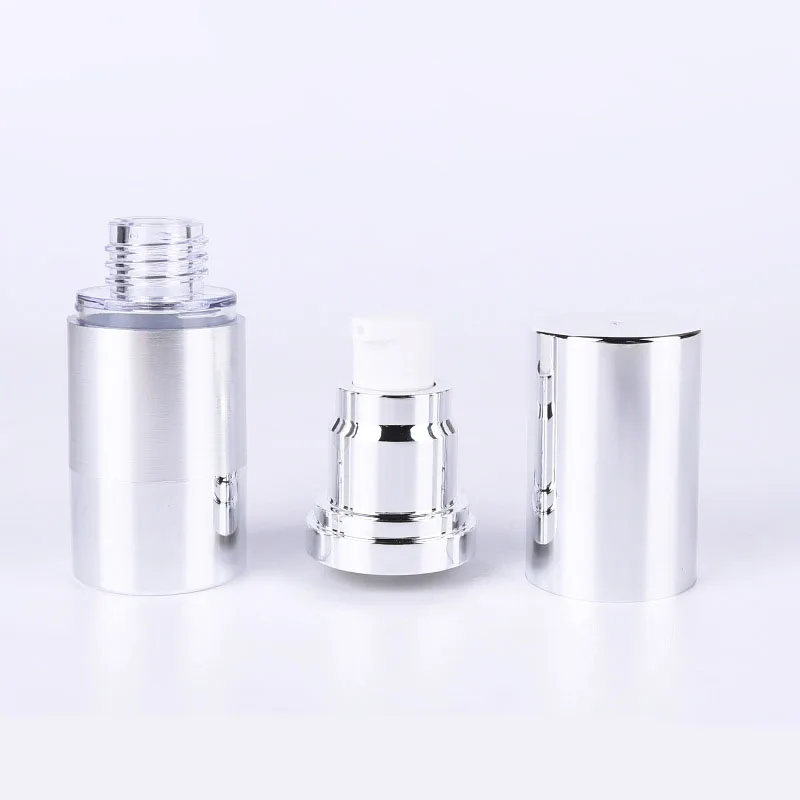 Plastic Silver Plating 15ml 30ml 50ml Airless Cosmetic Bottles