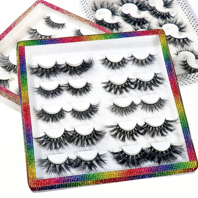 

Free Sample Wholesale Private Label Packaging Cruelty Free False Lasheswholesale 25MM Mink Fur Eyelashes Set Vendor