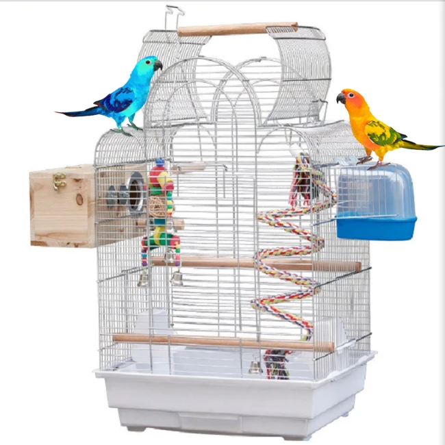

Double Large Bird Cage for Parrot Canary Parakeet Cockatiel LoveBird Finch