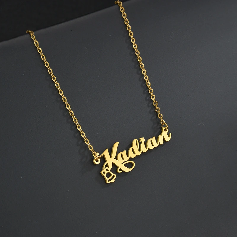 

Customised Jewelry Custom Any Language Gold Plated Name Necklace Stainless Steel Gift For Women, Gold, silver, rose gold