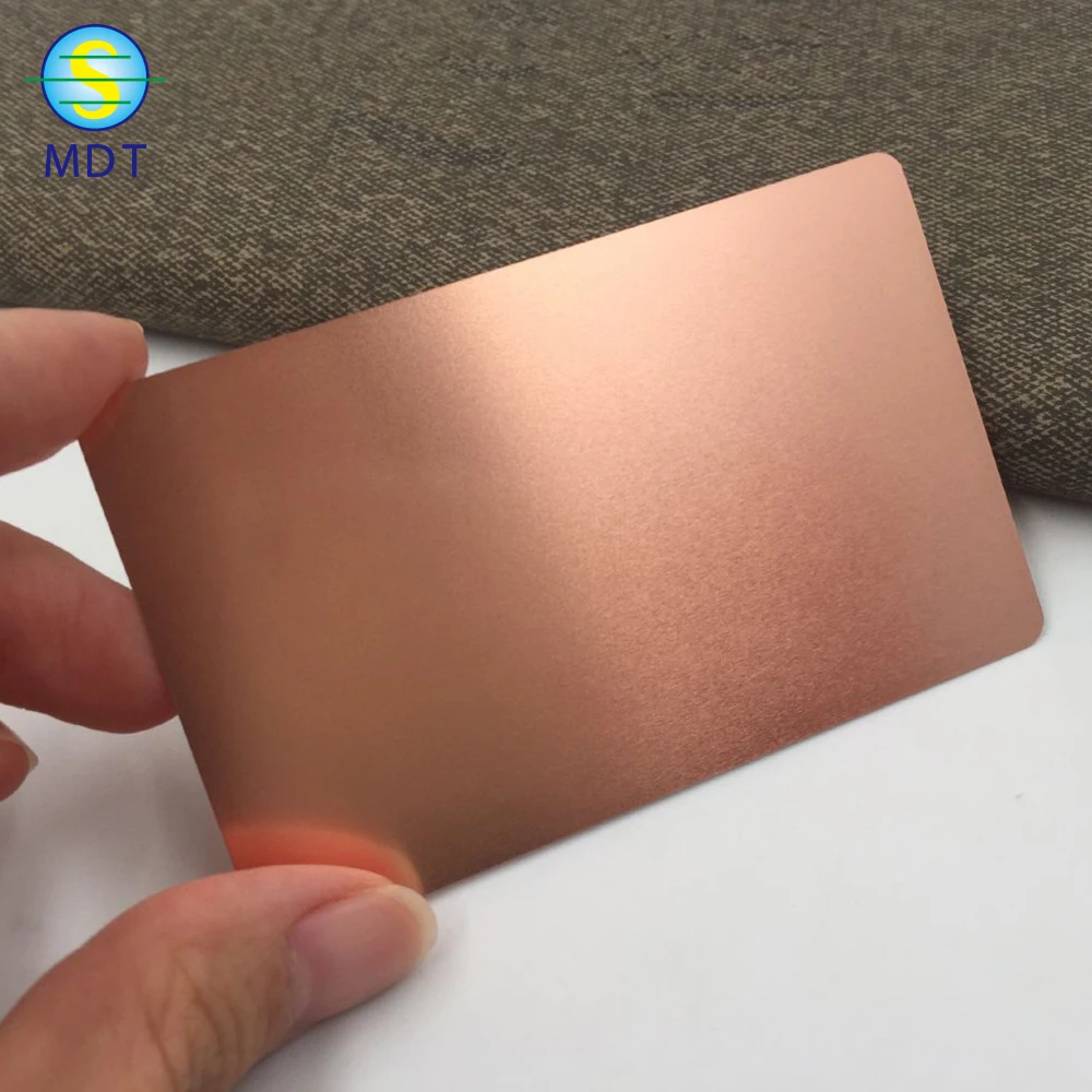 

DU tailor made rose gold stainless steel cards, Cmyk color or pantone color