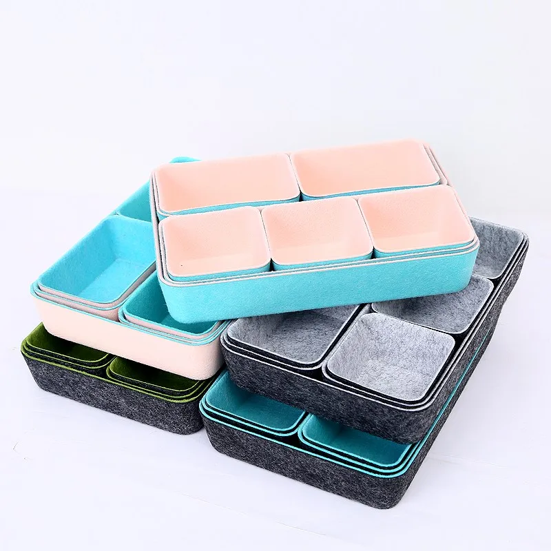 Multi-color modular felt storage collection
