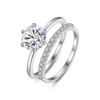 CZCITY New Trend Sterling 925 Silver Eternity Ring of Double Loop Design for Man and Women Wedding