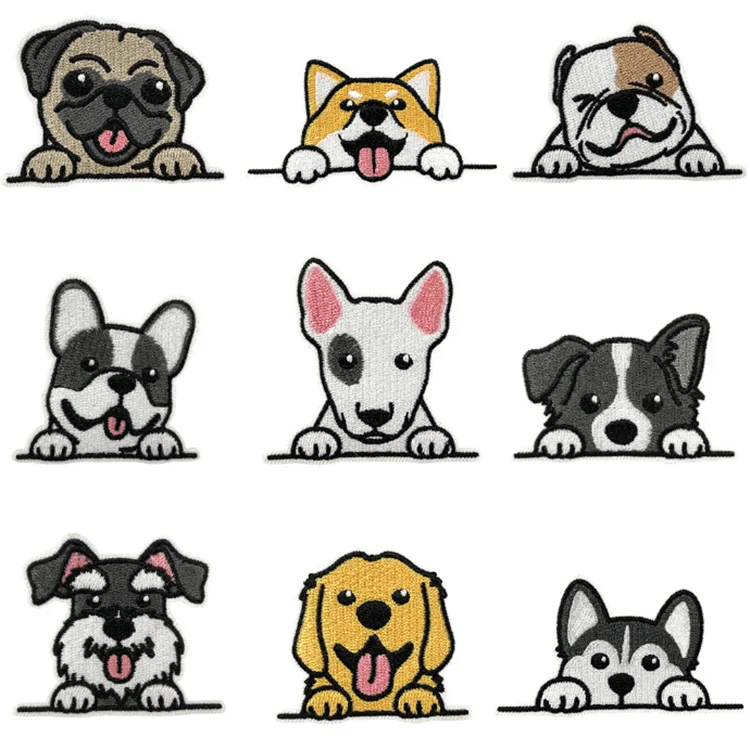 Custom Iron-On Embroidery Cute Various Dog Pet Patch for Kids