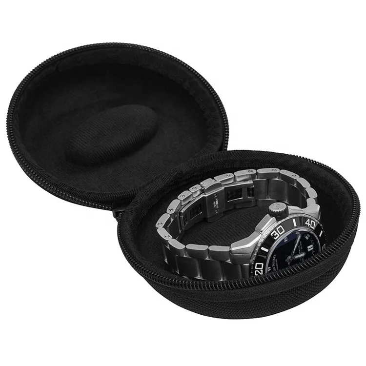 

Wholesale Custom Black EVA Storage Jewelry Box With Zipper Portable Soft Felted Watch Case Box Holding Pouch Hard Watch Box, Customized color