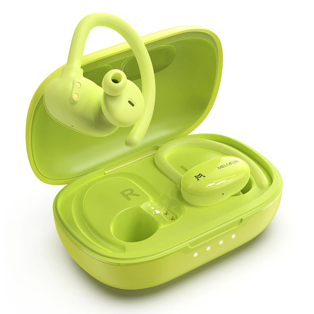 Melofun IPX4 Waterproof Sport Earbuds BT 5.0 Deep Bass HIFI Stereo Mobile Wireless Earphones with Microphones