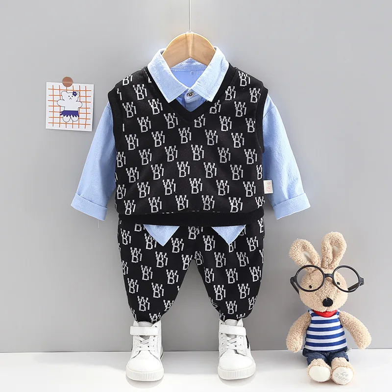 

Toddlers Boys Clothes 1 to 4 Years Long Sleeves 3 Pieces Sets Spring Fall Kids Boys Boutique Clothing Sets