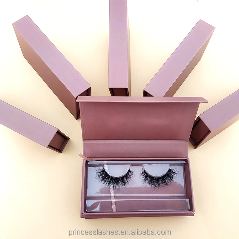 

eyelash vendor customized boxes 25mm mink eyelashes package private label lash brown nude color box