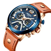 

Free Shipping NIBOSI 2373 Casual Sport Watch Men Blue Military Leather Wrist Watch Fashion Chronograph Clock Relogio Masculino