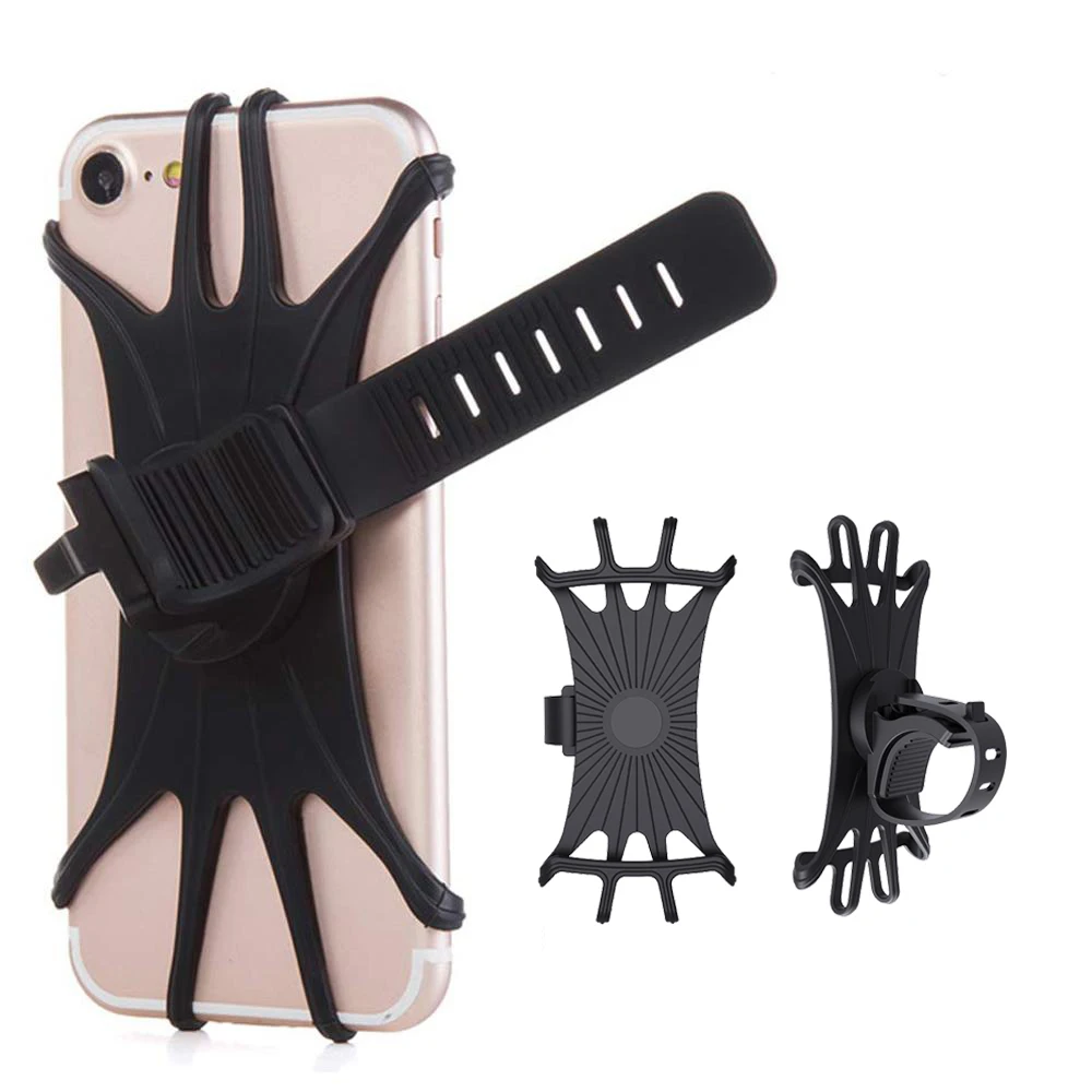 

Adjustable 360 Rotation On Handlebars Motorcycle Baby Carriage Moped Silicone Phone Holder Mount for Motorcycle Bike