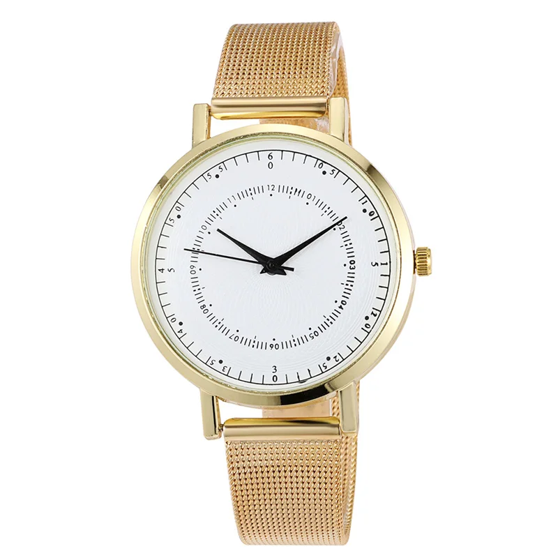 

WJ-8054 Ladies Quartz Gold Mesh Analog Beauty Watch