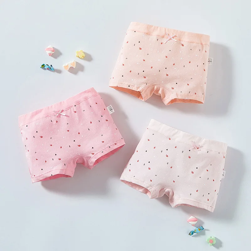 

3Pieces Cute Cotton Young Girl Trunks Kids Underwear Children Underwear For Girl Kid