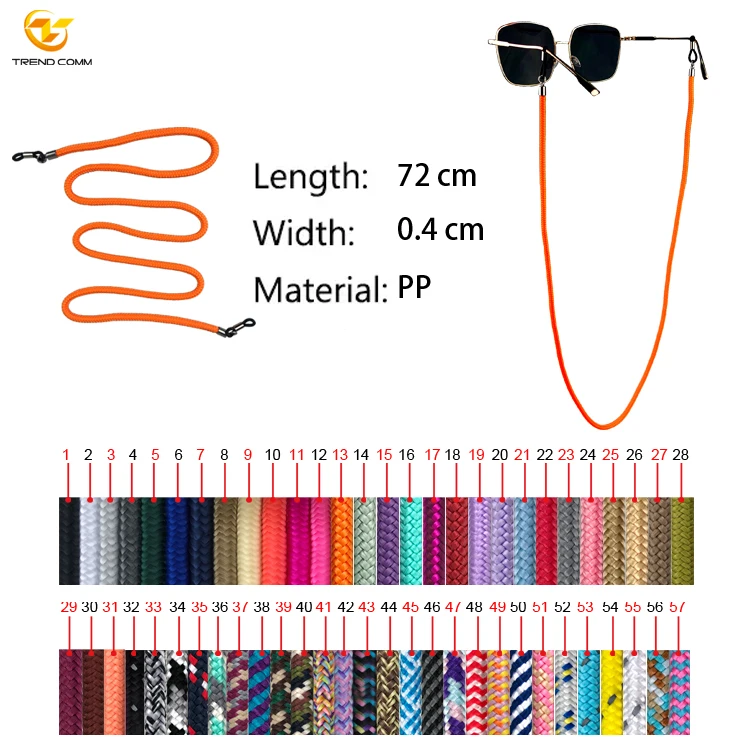 

2021 New Fashion Sport eyewear chain 2in1 accessories Nylon Polyester strap string Sunglasses cord Masking holder, Customized pms color