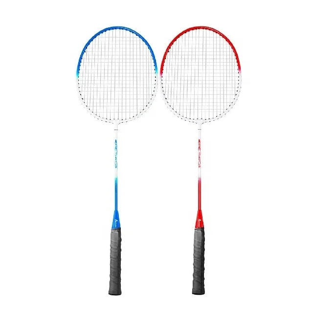 

Popular wholesale Iron Alloy durable training badminton rackets set, Custom made
