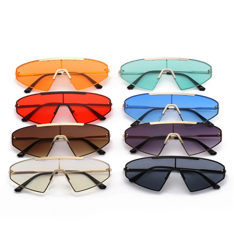 

2021 European and American Vintage Style 8 Colors Triangle Conjoined Women Sunglasses