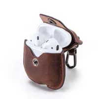

For Apple AirPods Genuine Leather Case with Strap