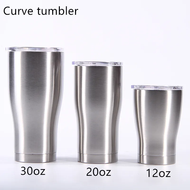 Usa Warehouse 20oz Modern Curve Tumbler Double Wall Stainless Steel ...