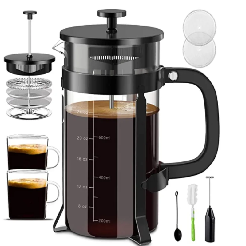 

Premium Prensa Francesa 16 Oz Plunger Filter Vacuum Stoneware Insulated Coffee Maker Stainless Steel French Press for Coffee, Black color and oem color