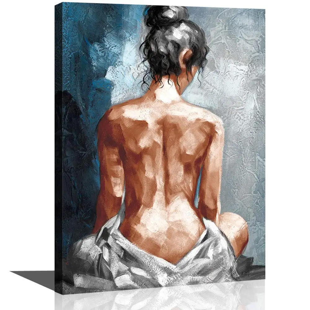 

Abstract Sexy Nude Male Naked Art Chinese Girl Women Body Oil Painting Outdoor Wall Art Print on Canvas for Bathroom Home Decor
