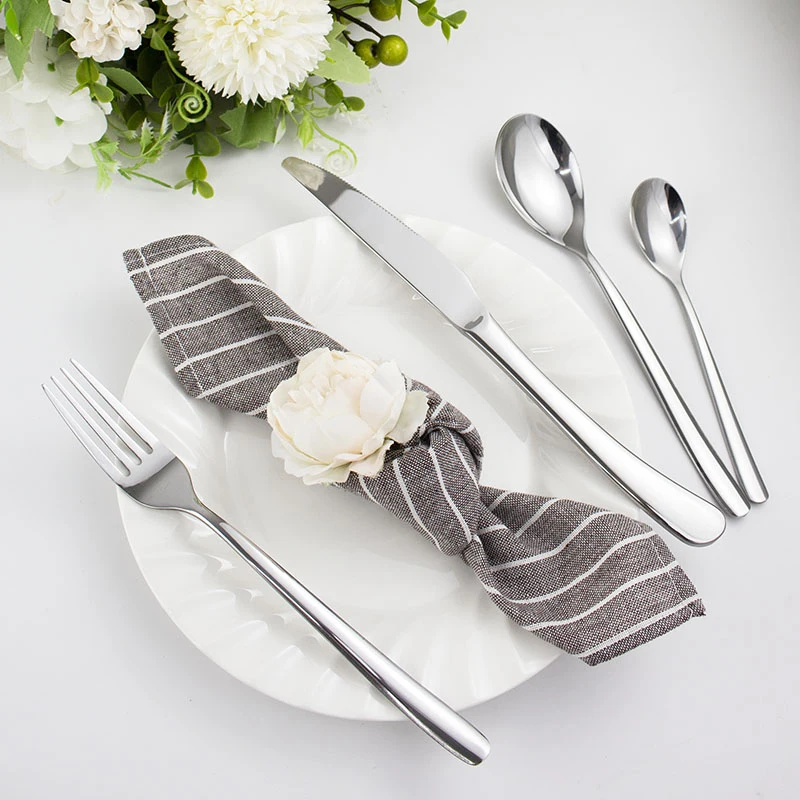 

Food Grade luxury Stainless Steel 410 Wedding Silverware Main Four Piece Cutlery Set