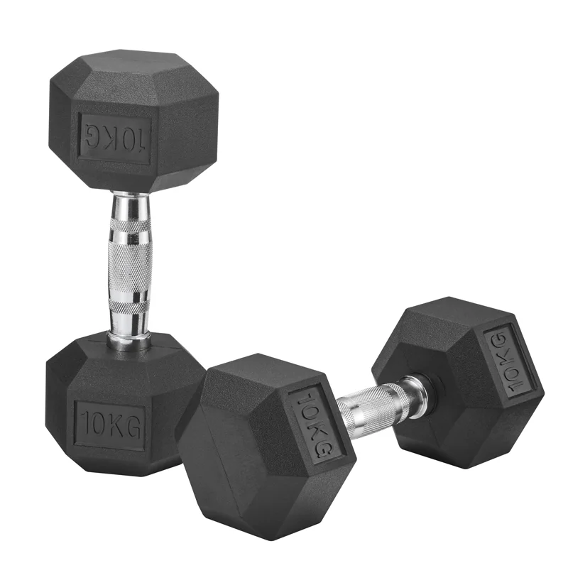 

2.5kg-50kg GYM equipment black round rubber coated dumbbells set full dumbell set