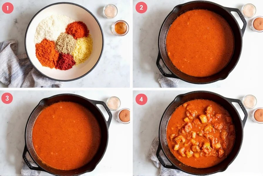 Step-by-step preparation of classic stuffed pepper soup showing ingredients in cast iron pot