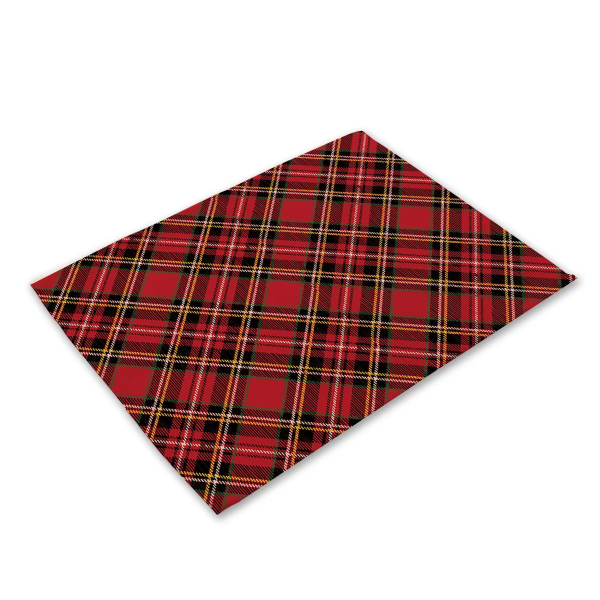 

Linen Western Placemats Household Heat-resistant Non-slip Festival Gifts Printing Christmas Table Mats For Home Decoration, As the picture show