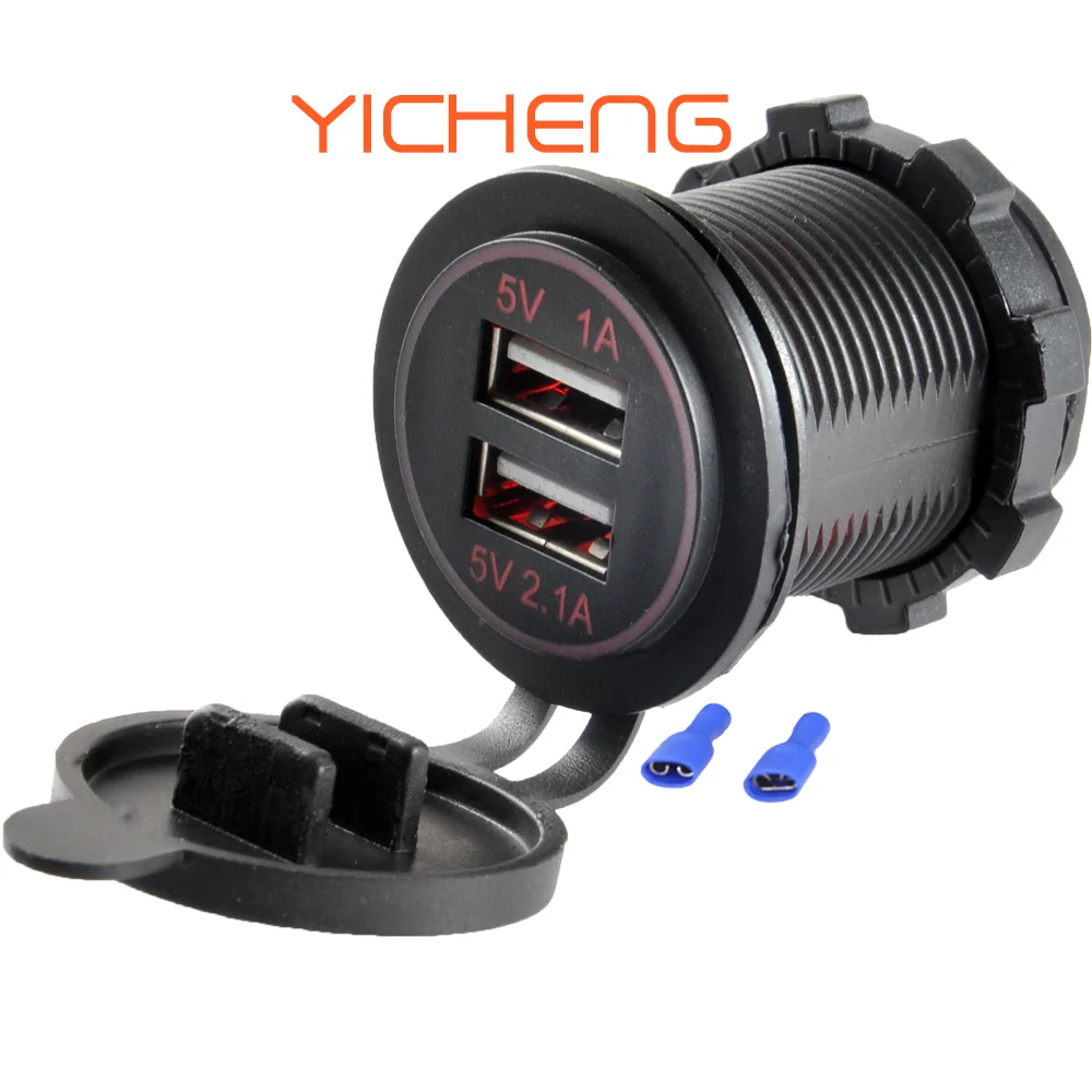 3.1a Car Charger Dual Usb Socket 12v Usb Charging Port For Bus Boat