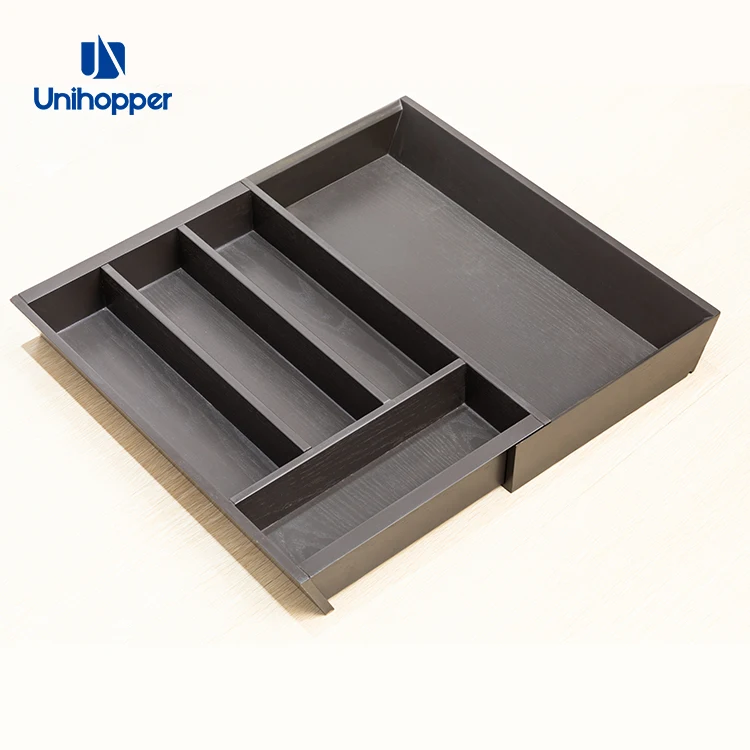 Wooden Expandable Cutlery Tray Kitchen Utensil Organizer Adjustable