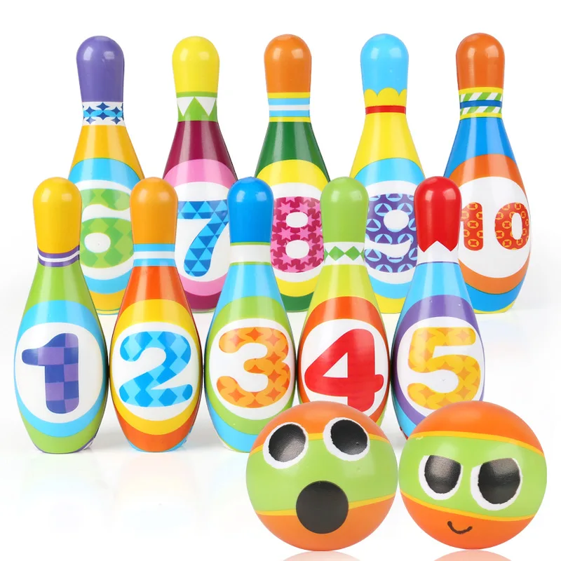 

Kids Bowling Set Toddler Toys for 2 3 4 5 Years Old Boys Girls 10 Indoor Colorful Soft Foam Pins 2 Bowling Ball