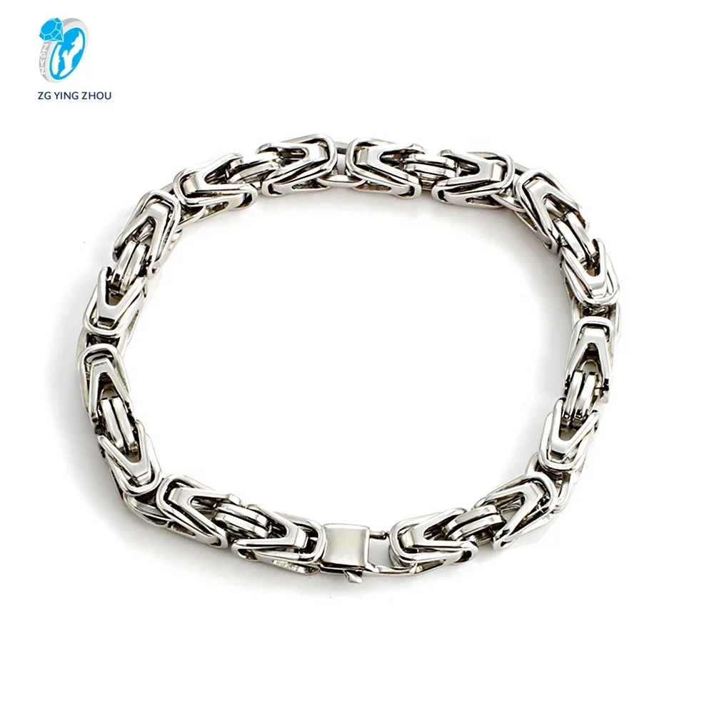 

Spot wholesale fashion men hop imperial chain jewelry stainless steel figaro chain bracelet