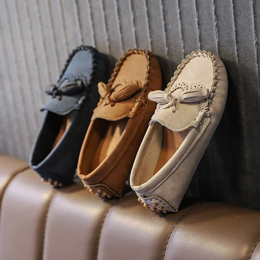 

2021 Autumn Anti-Slip Slip-On Boat Shoes Children Casual Shoes, Blue/white/brown
