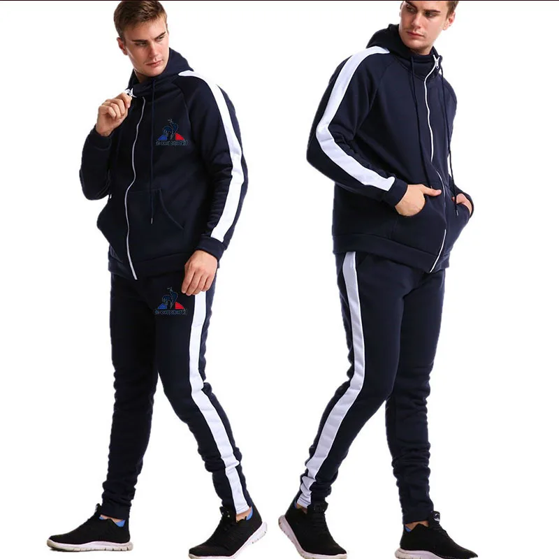 

2022 trending products Custom logo men running fitness sports wear tracksuit 100% cotton tech fleece track suit;tech sweatsuit, Customized color