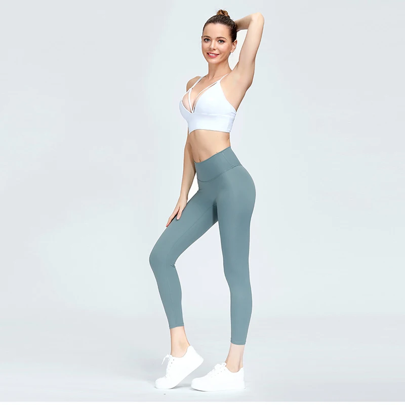 

2021 Rudolf anti-bacterial fabric high waist woman yoga pants leggings seamless lulu butt lifting anti-bacterial yoga pants, Black/dark blue/light blue/burgundy/pink/green