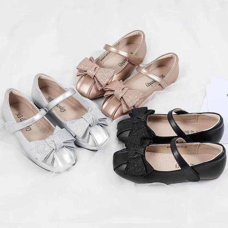 

Shoes Dress Korean Version New Kid Children Pink Silver Summer Party Winter Blue Heels Princess OEM accepted