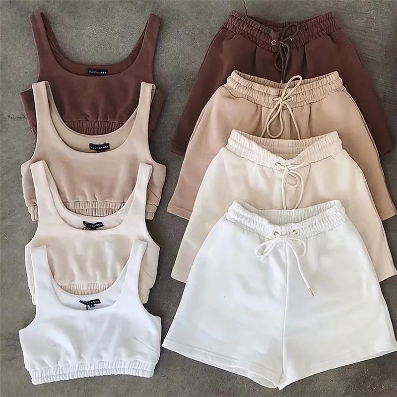 

Casual Women New Solid Color Short Two Piece Pants Set Sportswear 2 Piece Pants Set Loose Sportswear Women's Clothing Women, Customized colors