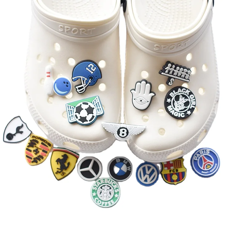 

Economical custom design pvc shoes decorated wooden clogs designer jibitz croc charms, Multicolor