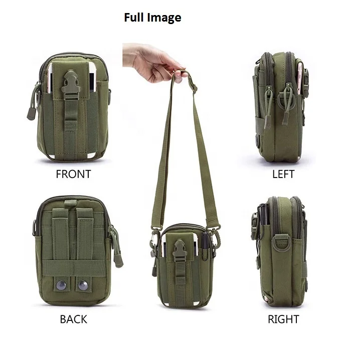 

Nylon Multifunction Casual Hunting Men EDC Tool Bag Tactical Molle Pouch Waist Bag with Shoulder Sling Strap