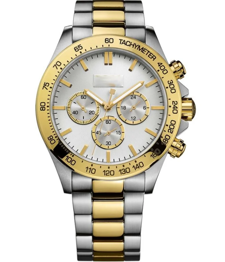 

Drop Shipping Wholesale Gold Tone Blue Dial Chronograph Quartz Men Watch