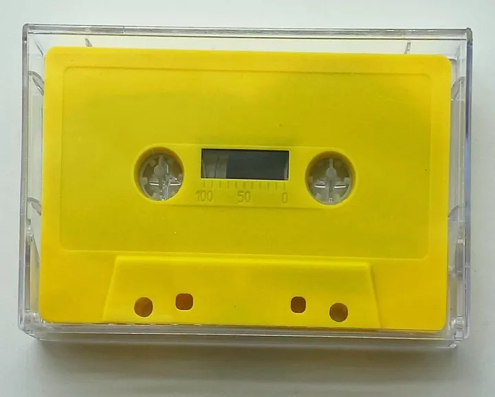 

BLANK Audio Cassette Tape with Colored and Transparent CASE, Transparent or colored