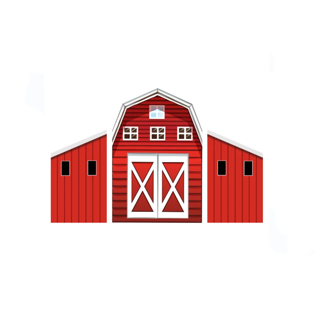 Custom 3*5ft 5*8ft Background Cover Birthday Wedding Party Stage Decoration Red Farm House Birthday Backdrop Covers