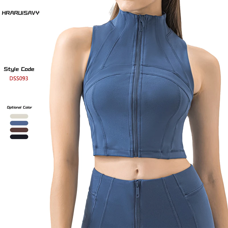 New Sleeveless Zipper Cardigan Small Jacket Versatile Casual Commuting Slim Sports Yoga Vest for Women Women's Sports Coat