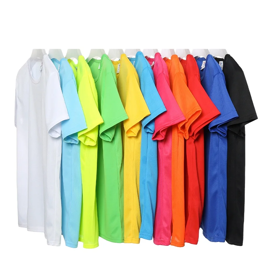 

14 colors stock Wholesale Cheap Quick Dry 100% Polyester Plain Blank Men's T-shirt Custom Logo Printed Men T Shirts