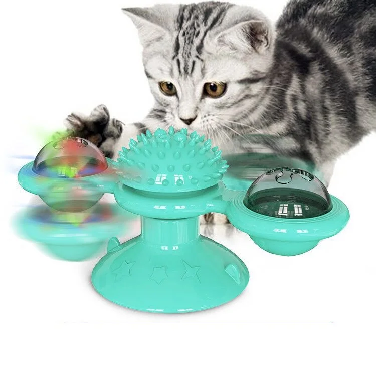 

Pet supplies wholesale Kitten Spin Toy Interactive Puzzle interactive pet windmill cat nip toys for cats