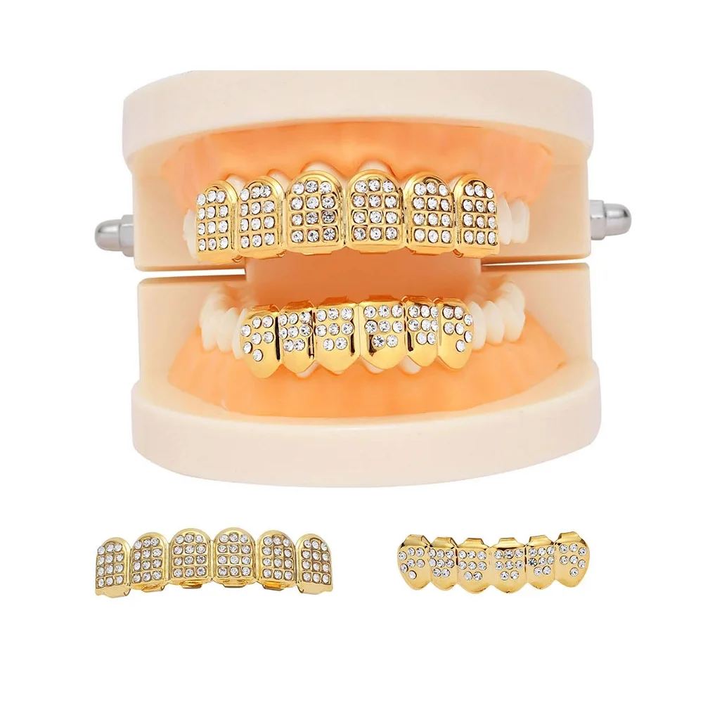 
New European Miss Jewelry Best Custom Brass Silicone Crystal Hip Hop Teeth Grillz 