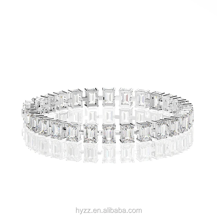 

Luxury 925 sterling silver created moissanite bracelets