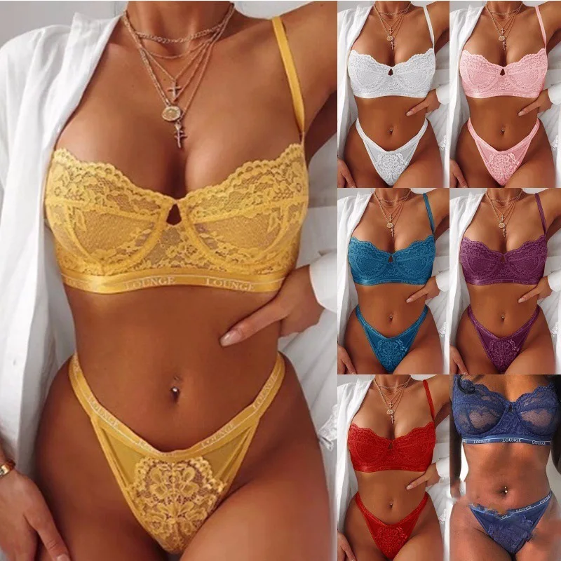 

2021 Wholesale Cheap 2 Piece Set Fashion Women Transparent Sexy Lingerie Women Lace Set