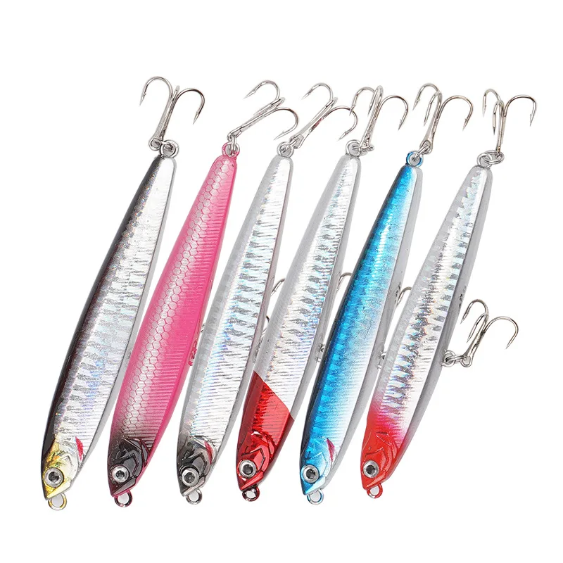 

Jetshark 8/8/10/10cm 10/12/14/24G 7colors Plastic Bionic Fishing Bait Strengthen Treble Hook Pencil Fishing Lure