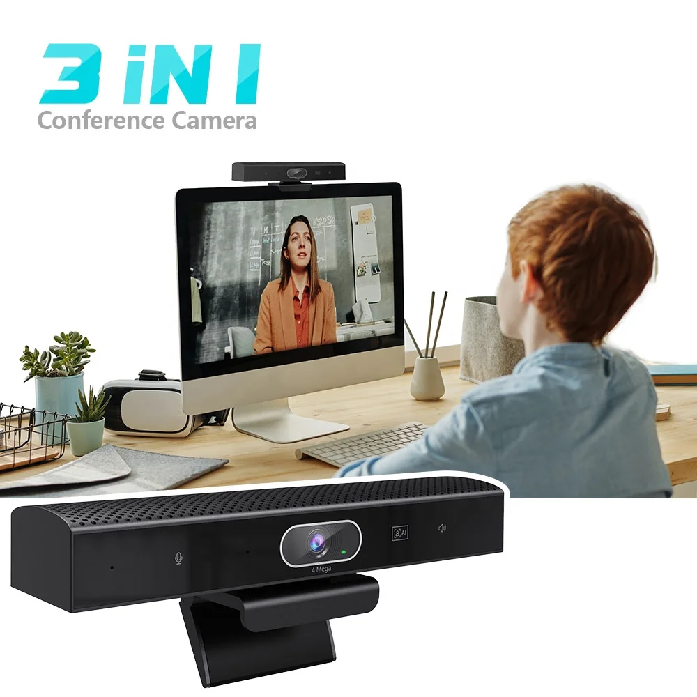 

Audio and Video conference system with microphone and speaker all-in-one AI function face tracking camera for large room